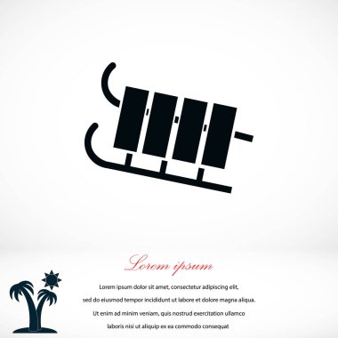 atlı kızak simge vektör