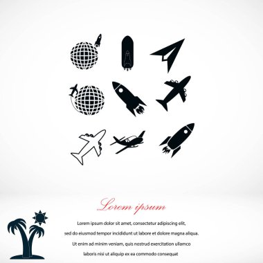 Dünya ve roketler simgesi