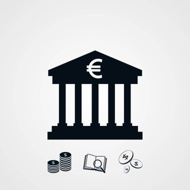 Euro banka vektör simgesi