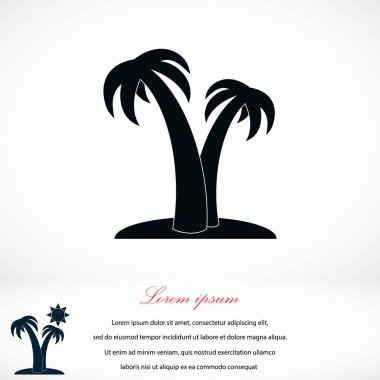 Palm tropik ağaç simgesiyle