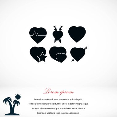 Kalpler simgeler vektör