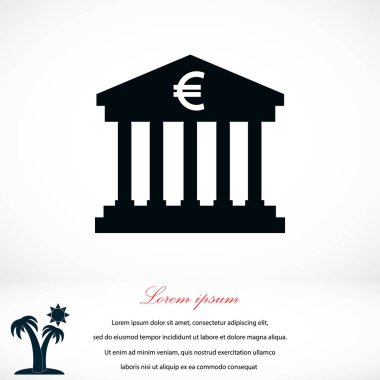 Euro banka vektör simgesi