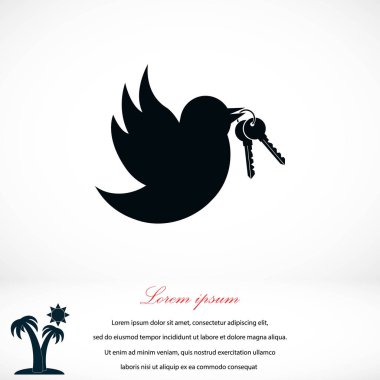  Tuşları simgesi olan kuş