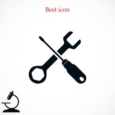 tornavida ve anahtar simgesi