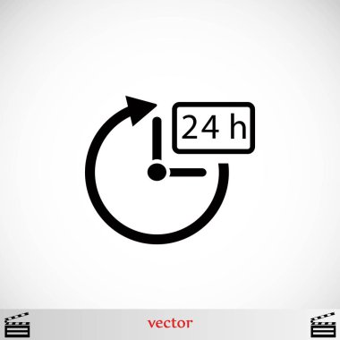 24 saat simge vektör