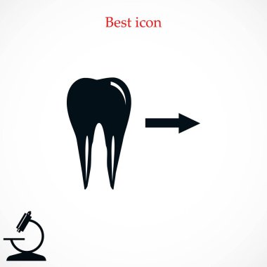 Diş yönü gösterir. simge. vektör
