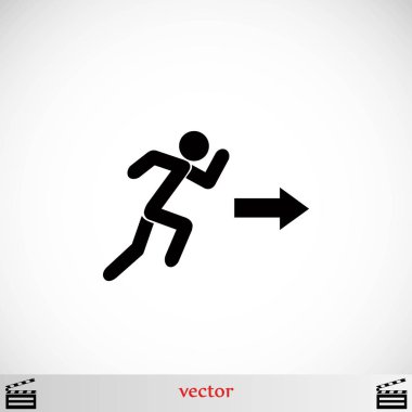  çalışan adam şekil ve yön ok simgesi
