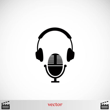  kulaklık ve mikrofon simgesi