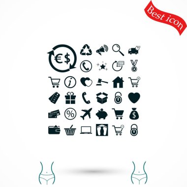 alışveriş simgeler vektör