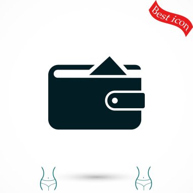 Düz uzun gölge cüzdan simgesi