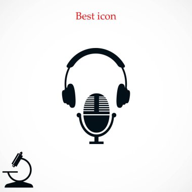  kulaklık ve mikrofon simgesi