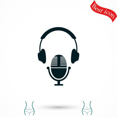  kulaklık ve mikrofon simgesi