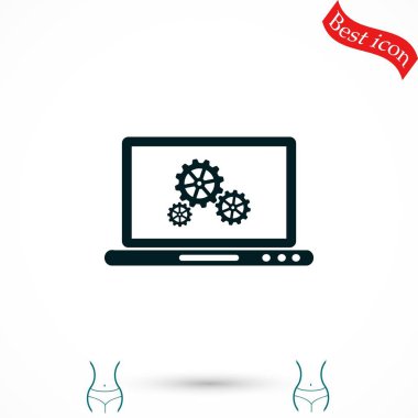 ayar dizüstü simge vektör