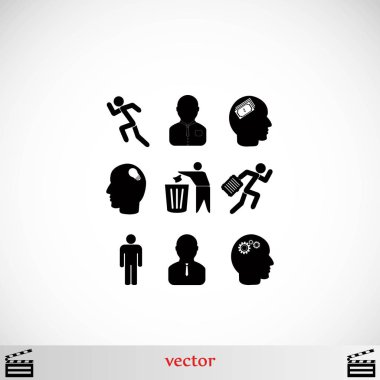 siyah çalışma işadamı simgesi