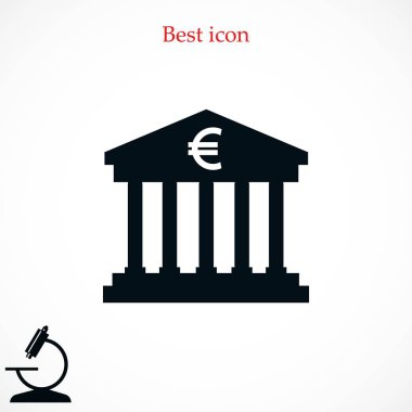 Euro banka vektör simgesi