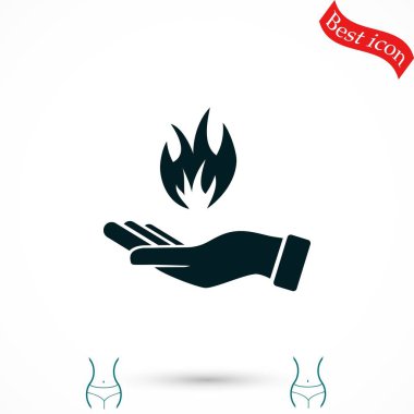 bir yangın simgesi tutan el