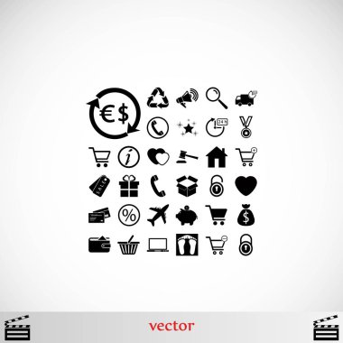 alışveriş simgeler vektör
