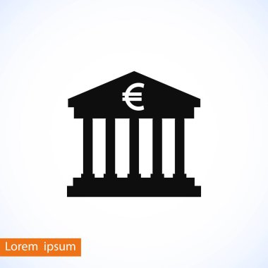 Euro banka vektör simgesi