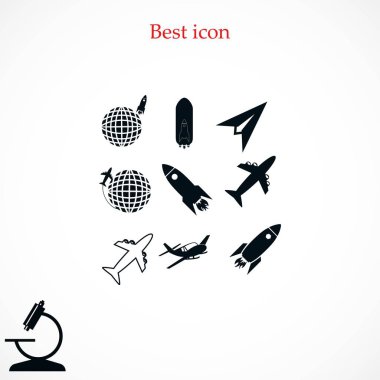 Dünya ve roketler simgesi