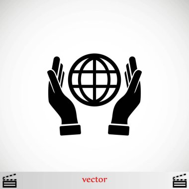 El ele tutuşan dünya - vektör simgesi