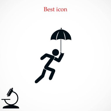 Bir şemsiye simgesi olan bir kişi