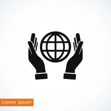 El ele tutuşan dünya - vektör simgesi