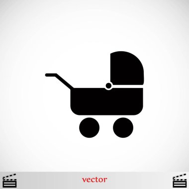 Çocuk arabası simge vektör