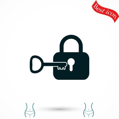 Kilit ve anahtar vektör simgesi