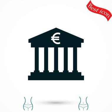Euro banka vektör simgesi