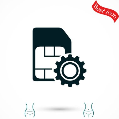 SIM kartı ayarı basit simgesi 