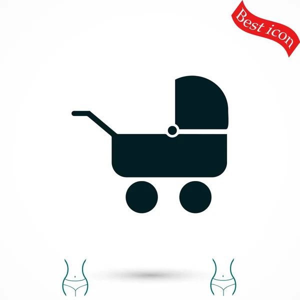 Icon-Vektor für Kinderwagen — Stockvektor