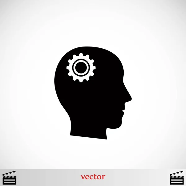 Piktogramm der Zahnräder im Kopf-Symbol — Stockvektor