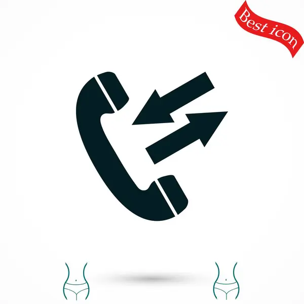 Icône de téléphone noir — Image vectorielle