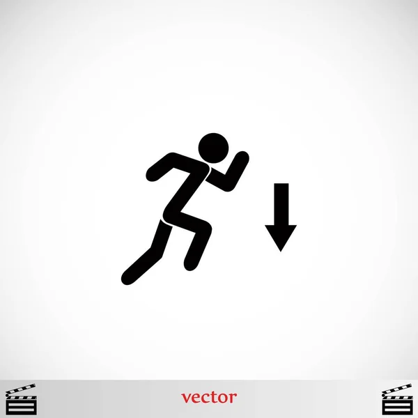 Figura hombre y dirección flecha icono — Vector de stock