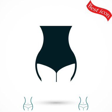 kadın bel simge vektör