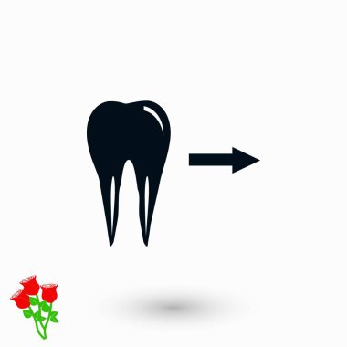 Diş yönü gösterir. simge. vektör