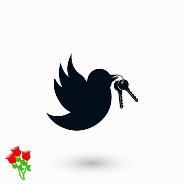  Tuşları simgesi olan kuş