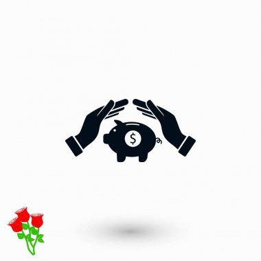 Kaydetme, kumbara vektör simgesi