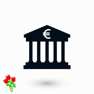 Euro banka vektör simgesi