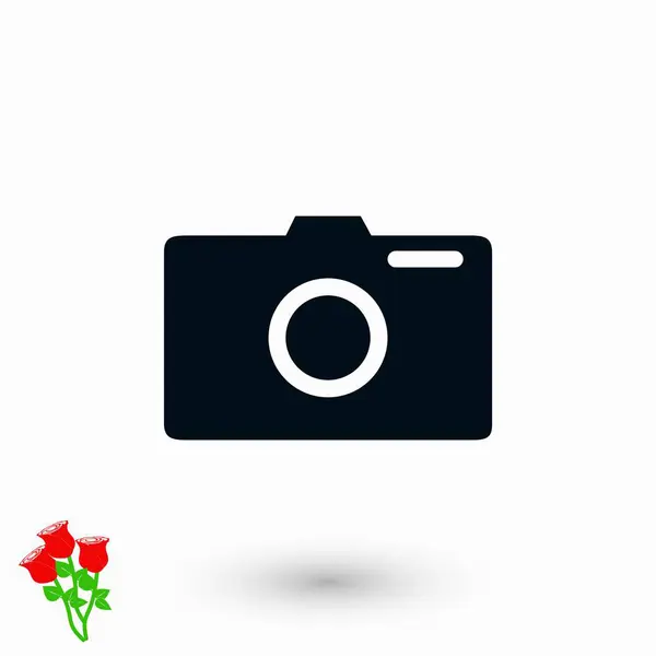 Cámara de fotos vectoe icono — Vector de stock