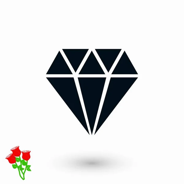 Diamant-Vektorsymbol — Stockvektor