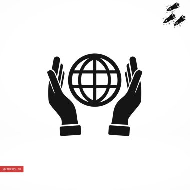 El ele tutuşan dünya - vektör simgesi