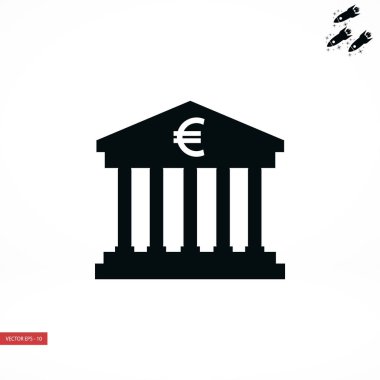 Euro banka vektör simgesi