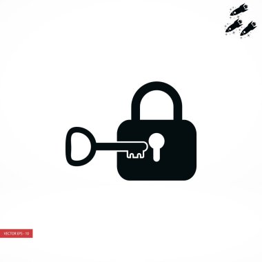 Kilit ve anahtar vektör simgesi