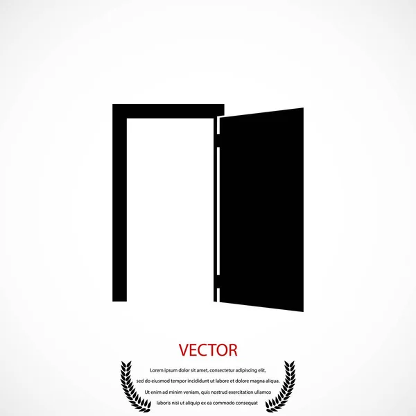 Puerta icono vector — Vector de stock