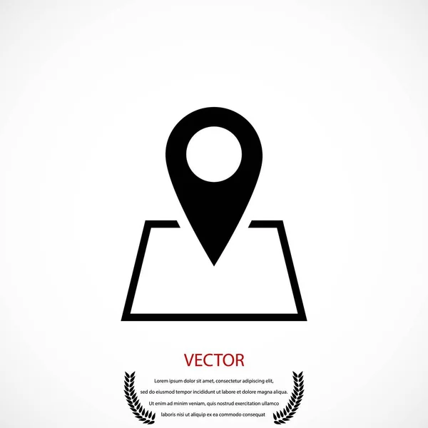 Pin en el icono del mapa — Vector de stock