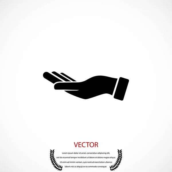 Icono de mano vector — Vector de stock