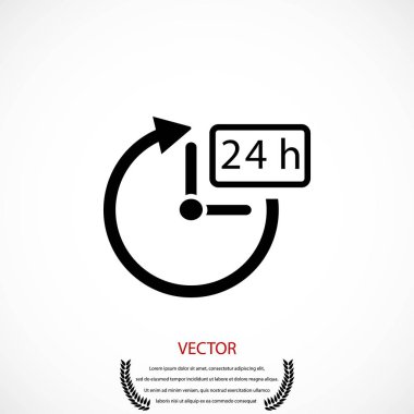 24 saat simge vektör