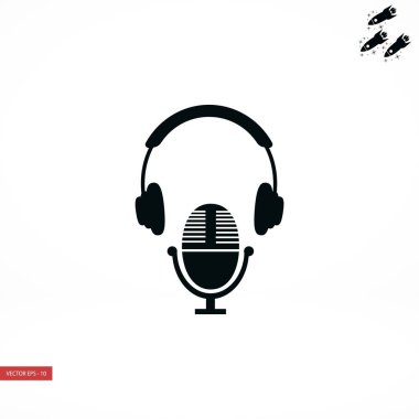  kulaklık ve mikrofon simgesi