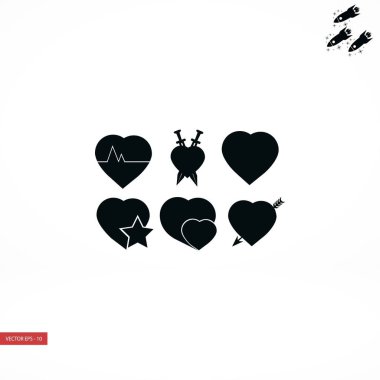 Kalpler simgeler vektör